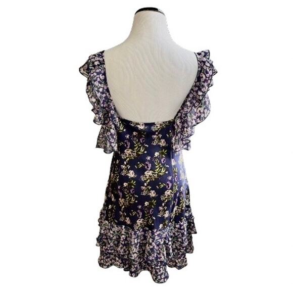 NWT Forever 21 Tiered Purple Floral Print Mini Dress. Size XL - Picture 11 of 13